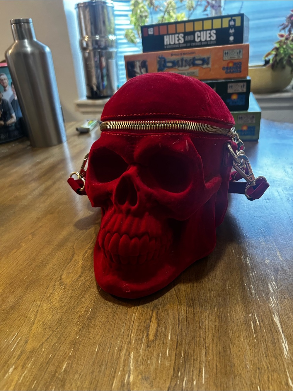 Red Velvet Skull Handbag and Purse from Killstar